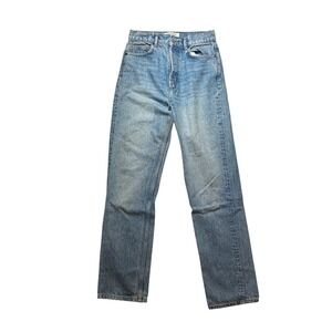 Reformation Cynthia High Rise Straight Jeans Distressed Colorado Shadow Size 25‎